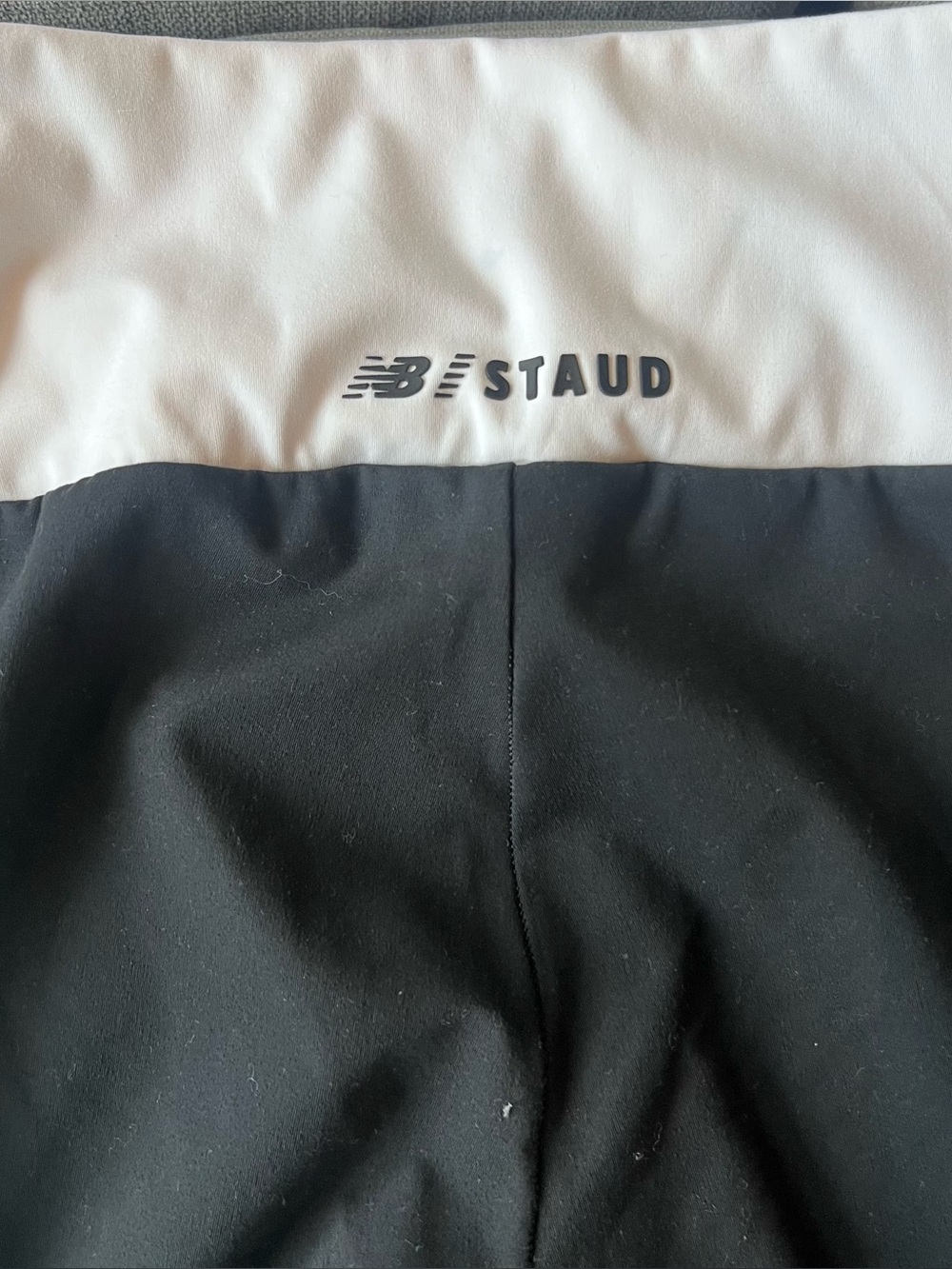 New Balance x Staud Leggings Black Blue Stripe V Front M - Picture 8 of 9